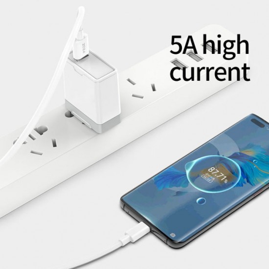 5A USB Type C Cable For Huawei P40 P30 P20 Mate 40 30 20 X2 nova 7 8 Pro realme Mobile Phone Charger Fast Charging USB C Cable