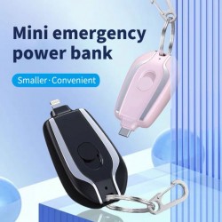 Portable Keychain Mini Power Bank 1500mah Keychain Powerbank Phone Power Mini Pocket Small Size Fast Charging Power Bank Wireless Heavy Duty Original for Iphone Android Type c Emergency Powerbank Keychain Souvenir Mobile Phone Emergency Power Supply