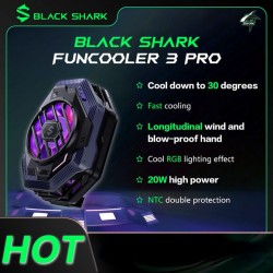 Black Shark FunCooler 3 Pro With RGB Light Fast Cooling Fan Cooler Support APP Control ICE Dock For Android / iOS Mobile Phone